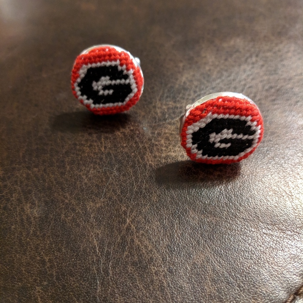 UGA Needlepoint Cufflinks